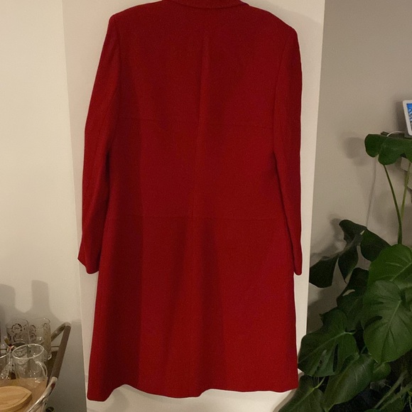 KASPER ASL red crepe shift dress duster coat blazer jacket 10 lined work career - Picture 2 of 9